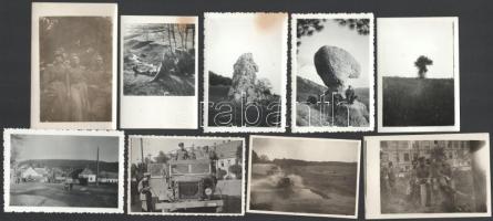 Magyar Néphadsereg katonai fotó tétel, 9 db, 6,5x9 cm körüli méretben