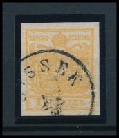 1850 1kr sárgás narancs HP III / yellowish orange "SISSEK" Certificate: Strakosch