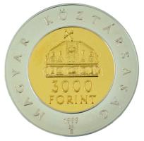 1999. 3000Ft Ag "Az államalapítás 1000. évfordulója" kapszulában T:BU Hungary 1999. 3000 Forint Ag "1000th Anniversary of the Foundation of Hungary" in capsule C:BU Adamo EM160