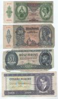 Vegyes, 7db-os magyar bankjegytétel, közte 1990. 500Ft "E 341 055250" T:F,VG