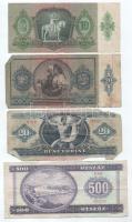 Vegyes, 7db-os magyar bankjegytétel, közte 1990. 500Ft "E 341 055250" T:F,VG