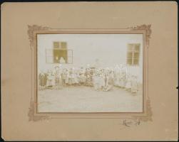 1903 Krasznahorkaváralja, óvoda gyerekekkel, kartonra kasírozott fotó, hátoldalon feliratozva, karton sérült, 12×16 cm