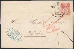 1874 Réznyomat 5kr levélen "SISAK" - Wien