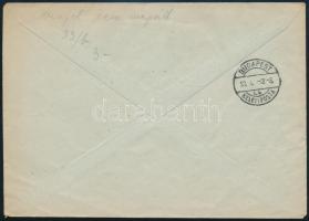 1950 30f díjjegyes boríték 4 db Ötéves terv bélyeggel kiegészítve helyi levélként, első napi bélyegz...