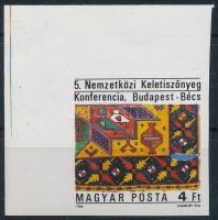 1986 Nemzetközi Keletiszőnyeg Konferencia vágott ívsarki bélyeg