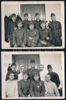 1943 Katonák a tábori kórházban, közte kitüntetett katonák, 2 db fotó, 9×12 cm