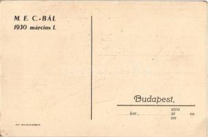 M.E.C. Bál 1930. március 1. (Műegyetemi Evezős Club) / Hungarian rowing club's ball advertiseme...