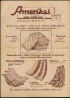 1939 Bp. Kálvin tér, Amerikai Divatház maradék vásár árjegyzék