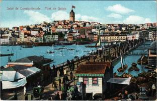 1911 Constantinople, Istanbul; Pont de Galata / bridge, port (EK)