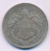 1869GYF 1Ft Ag "Ferenc József / Angyalos címer" T:AU,XF Adamo M15