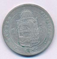 1877KB 1Ft Ag "Ferenc József / Középcímer" T:VF,F Adamo M15