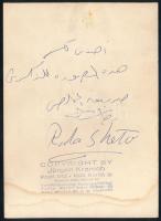 Reda Sheta egyiptomi balett-táncos autográf aláírása és sorai őt ábrázoló fotón, 14,5x10,5 cm