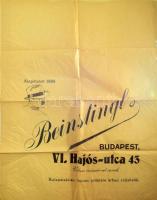 cca 1930 Bp. Hajós utca, Beinstingl kalapos cég rajzos kalapos tasakja