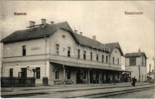 1913 Kisvárda, vasútállomás. Klein Gyula kiadása (EK)