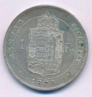 1879KB 1Ft Ag "Ferenc József / Középcímer" T:XF Adamo M15