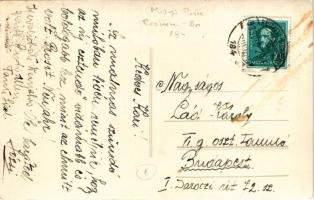 1933 Ráckeve, havas út takarítása télen. photo + "RÁCZKEVE - BUDAPEST 184. SZ." vasúti moz...