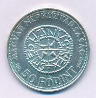 1972. 50Ft Ag "Szent István" T:UNC patina Adamo EM38