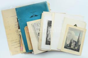 Zacskónyi papírrégiség tétel: acélmetszetek, nyomatok, stb