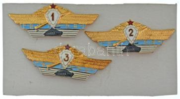 Szovjetunió DN(~1970) "Harckocsizó" 1.- 2.- és 3. osztályú aranyozott, zománcozott fém jelvény (3xklf) T:UNC,AU Soviet Union ND(~1970) 1st, 2nd, 3rd class trooper badge, gilt, enamelled (3xdiff) C:UNC,AU