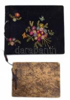 2 db régi képeslap és fotó album, benne néhány fotóval.