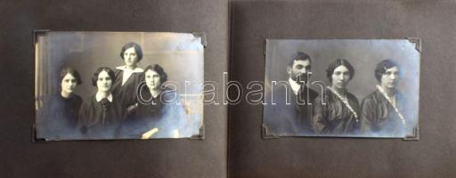 2 db régi képeslap és fotó album, benne néhány fotóval