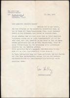 1965 Tom Schilling (1928- ) német táncművész, koreográfus, a berlini Komische Oper főkoreográfusának autográf aláírásával ellátott, gépelt levele Kaszás Ildikó (1941-2024) balett-táncos, koreográfus részére