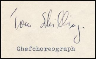 1965 Tom Schilling (1928- ) német táncművész, koreográfus, a berlini Komische Oper főkoreográfusának...