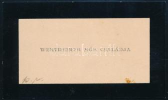 cca 1900 Wertheimer Mór és családja névjegykártya