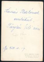 1950 Turján Vilma (1916-1985) operaénekes (mezzoszoprán) autográf aláírása és sorai őt ábrázoló fotó...