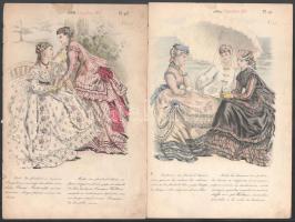 cca 1860 Állatokat ábrázoló litografált képek, könyvből 13 db + 3 db divat metszet 19x29 cm