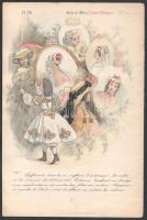 cca 1860 Állatokat ábrázoló litografált képek, könyvből 13 db + 3 db divat metszet 19x29 cm