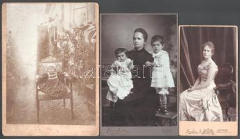 cca 1890 8 db érdekes kabinetfotó: feldíszített porta, portrék, katonai kb 11x21 cm méretben