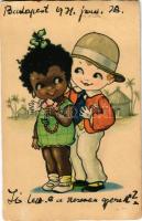 1931 Black girl with boy. Amag 0299. (EK)