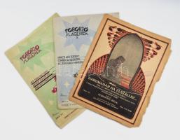 3 db katonai toborzó kotta ca 1916: Toborzó slágerek, Toborzó slágerek X., Darumadár, ha elszállsz.. sérült