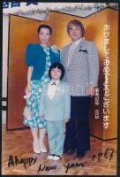 1987 Minoru Ochi japán balett-táncos autográf dedikációja képeslapon, Kaszás Ildikó (1941-2024) balett-táncos, koreográfus részére címezve és küldve