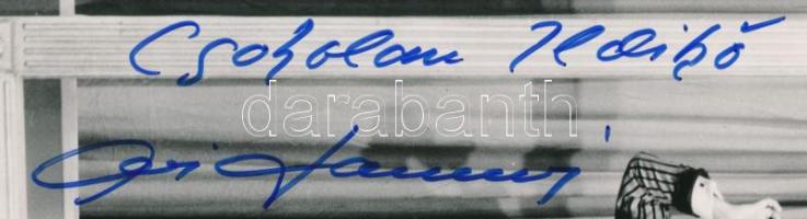 Vico Torriani (1920-1998) svájci színész, slágerénekes autográf dedikációja őt ábrázoló fotón, Kaszá...