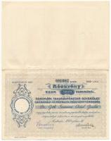 1920. Szatmár "Szatmári Takarékpénztár-Egyesület Gazdasági- és Népbank Részvénytársaság" névre szóló részvénye 1000K-ról szelvényutalvánnyal, szárazpecséttel, "001087" T:AU