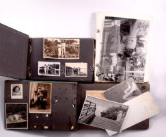 3 db régebbi fotóalbum, vegyes, főként családi fotókkal, két album sérült/hiányos borítóval