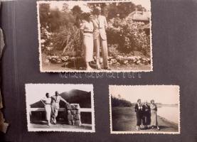 3 db régebbi fotóalbum, vegyes, főként családi fotókkal, két album sérült/hiányos borítóval