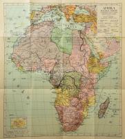 cca 1920-1930 Afrika politikai térképe, az alaptérképet tervezte és rajzolta: Kogutowicz Manó, 1 : 20.000.000, Bp., Magyar Földrajzi Intézet R.T., 50x46 cm