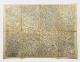 ca 1900 Kis Szeben Kéthárs (Lipiani) Erdély és környéke katonai térkép vászonon 53x40 cm