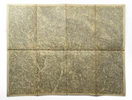 ca 1910 Wola Michova és Radvány (Felvidék) környéke katonai térkép vászonon 1: 75 000 53x40 cm