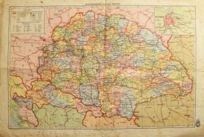 cca 1927 Magyarország politikai térképe, tervezte: Czakó István, 1 : 2.300.000, Magyar Földrajzi Intézet Rt.,foltokkal, 46x30,5 cm