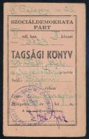 1947 MSZDP tagsági könyv tagsági bélyegekkel