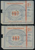 ca 1960 Népstadion belépőjegy 2 db
