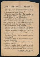 1956 "Nagy Imrében bizalmunk" - Egyetemi Forradalmi Diákbizottság által kiadott röplap, hajtott