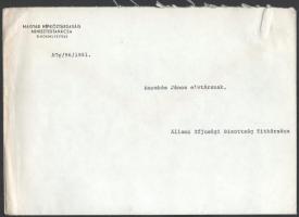 1981 Bp., Aczél György (1917-1991) kommunista kultúrpolitikus hozzájáruló aláírása Schulteisz Emil á...