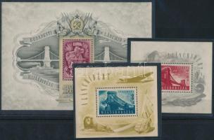 1948-1949 Lánchíd I-III. blokkok, az I. felhős vízjellel (180.000)