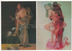 9 db MODERN dimenziós, hologramos erotikus hölgyek képeslap / 9 modern 3D erotic women postcards