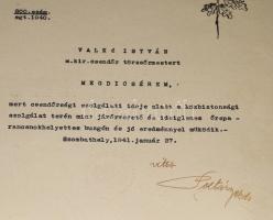 1941 Dicsérő okirat csendőr őrmester részére oklevél 22x48 cm